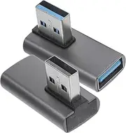 ETHZZLE 2pcs 90 USB Adapter USB Male to Female Right Angle Converter for Tight Spaces Durable for Hubs Printers Cameras