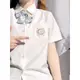 【現貨速發】 【好物 熱賣】原創jk制服 日系女學生黑白色短袖夏季 基礎款刺繡襯衫上衣 學院風 學生制服 學生服 國中套