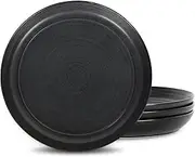 Stone Lain Elio 4-Piece Salad Plate Set Stoneware, Black