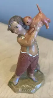 FONTANINI "SETH" BOY WITH KITTENS 5 INCH NATIVITY ITALY NEW PIECE