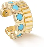 Women Ear Cuff Earring Gold Non Pierced Cartilage Clip on Open Wrap Turquoise 14