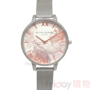 OLIVIA BURTON OB16VM20 迷霧金絲花香 銀色金屬網狀錶帶38mm 女錶