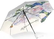 CUBY Compact Travel Folding Umbrella - Reinforced Fiberglass Ribs Collapsible Parasol Windproof UV Rain Protection Auto Open/Close for Daily Sunny Rainy