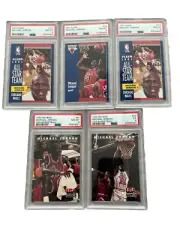 Michael Jordan PSA GRADED LOT 5 Cards Total 4 PSA 8 1991 Fleer 1992 Skybox USA