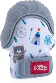 Nuby Teething Mitt, Grey