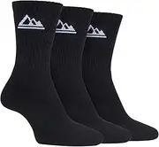 [Storm Bloc] | Men's Crew Socks | 3-Pair Pack | Cushioned Footbed & Reinforced Heel and Toe | Breathable Cotton Blend | Durable Everyday Work & Sports Socks | UK Size 6–11 | Black or White