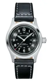 Hamilton Khaki Field Automatic Leather Strap Watch, 38mm