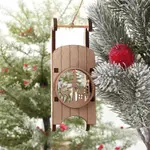 空心木製雪橇聖誕裝飾品家居木製裝飾品 DIY 房子窗戶