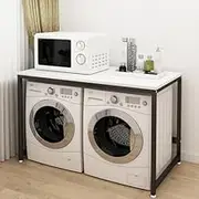 Double Storage Cabinet for Washing Machine and Laundry Room Bathroom Rack with Heavy Duty Storage Shelf 128 * 60 * 99cm