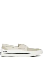 Moncler Pier Canvas Sneakers, Sneakers, Canvas, Round Toe, Panelled - Beige - 10 10