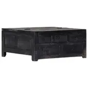 Coffee Table Black 65x65x30 Cm Solid Mango Wood