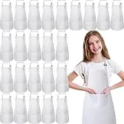 25 Pcs Kids Apron with Pocket Adjustable Chef Apron Kids Cooking Painting Aprons Children Art Apron for Boys Girls Kitchen