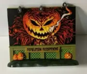 Custom Lemax Spooky Town Lighted Billboard... Large Evil Pumpkin