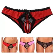 Women Sexy Open Crotch Briefs Panties Thongs Lace Crotchless G-string Knickers