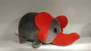 James Paul Plush~Red/Gray~Baby Elephant~Small Cute Stuffed Animal 6"x3"~NWT~3+