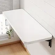 Space Saving Wall-Mounted Table - Folding Slate Top Dining Table,Converts to Compact Work Table or Breakfast Bar(White,15.7 * 11.8in)