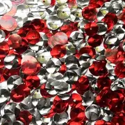 10mm Sequins Red Silver Metallic Bubble Duo Made in USA