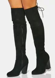 Faux Suede Diva Vixen Over The Knee Boots
