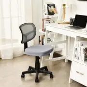 Costway Low-Back Armless Mesh Computer Chair for Home and Office-Grey