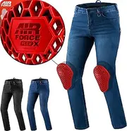 SHIMA RIDER Motorcycle Jeans for Men AIRFORCE Knee Protectors Motorbike Mens Armoured Trousers Lightweight Protective Pants Stretch Reinforced Armored Bike (Male, Blue, 36/34)