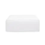 [James Lane] Como Linen Square Ottoman Pure White - 100cm x 100cm