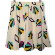 Modcloth Compania Fantastica Geometric Fan Swing Skirt NEW US Women's Size M