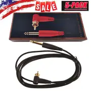 Tattoo Power Supply Silicone Right Angle RCA Clip Cord 1/4" Photo Plugs 6ft 5pcs