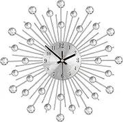 Modern Wall Clock Stylish Silent Creative Iron Art Metal Large Wall Clocks for Living Room, Bedroom, Kitchen, Home Decor, Silver