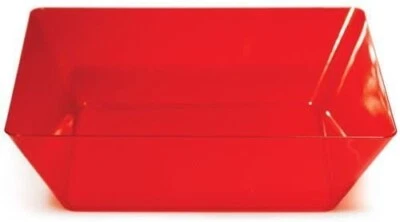 Creative Converting 053419 Translucent Red 11 inch Plastic Square Bowl 6 Counts