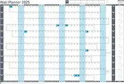 Sasco 2025 Value Yearly Wall Planner Set, Paper Whiteboard Style Dry Erase Calendar, Large Wall Planner, Poster Style Wall Chart, Blue, 915 x 610mm, 2410260