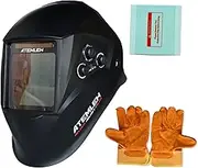ATEMLEH 3.943.82 Welding Helmet Auto Darkening, Large Viewing Welding Mask, True Color Welding Hood with Solar Powered, 4 Arc Sensor Welder Helmet with Shade DIN 5-9/9-13 for Mig Tig Stick Plasma