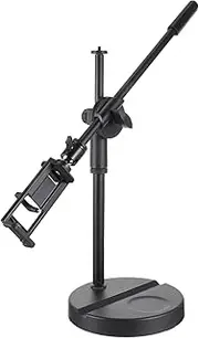 DECORNIJIA Overhead Phone Mount with Adjustable Telescopic Stand Rotatable Holder for Live Streaming Video and Food Photography Durable Construction