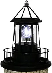 Solar Lighthouse Rotating Light - 360 Degree Rotating Lamp Courtyard Decoration Waterproof Garden Smoke Towers Statue Lights for Outdoor Garden Pathway Patio