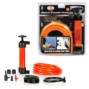 Multi Use Siphon Fuel Transfer Pump Kit for Gas Oil and Liquids 2 50" Hoses Incl