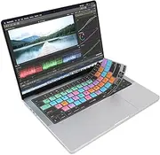 JCPAL Final Cut Pro Shortcut Keyboard Cover US ANSI Silicone MacBookPro14&16" M3 2023 A2918 A2992&A2991/M2 2023 A2779&A2780/M1 2021 A2442&A2485,Air13&15" M3 2024 A3113&A3114/M2 2022&2023 A2681&A2941