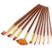 Artist Professional 10PCS Paint Brush Set Oil Acrylic Watercolour Gouaches Q4K8