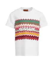 Missoni Kids Zigzag-Printed Crewneck T-Shirt 14Y,12Y,10Y White