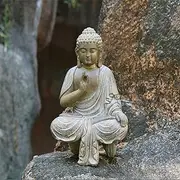 Zen Meditating Buddha Oriental Buddhism Ornament Statue Resin Home Garden Outdoor Indoor Living Room Office Table Top Crafts Artwork Collection Classic Delicate Gifts,B