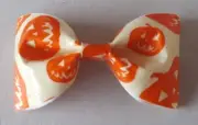 Jack o Lantern Pumpkin Glow in the Dark Halloween Duct Tape Hair Clip Bow bowtie
