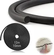TXXATX Joint Filling Profile Diameter 10 mm Joint Sealing Cord 12 m Sealing Cord for Joints EPDM Joint Cord Black Joint Tape Seal Foam Round Cord Foam Rubber Seal for Walls, Windows, Doors and