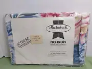 NOS Vintage Meadowbrook No Iron Twin Flat Sheet Floral 66 X 96 Free Shipping!!