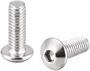uxcell M4x12mm Machine Screws Hex Socket Round Head Screw 304 Stainless Steel Fasteners Bolts 20pcs