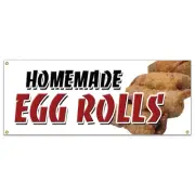 HOMEMADE EGG ROLLS BANNER SIGN spring chinese freshly ground pork fried
