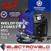 WELDCLASS Weldforce 210MST MIG Stick TIG Welder + Torch + Regulator WC-210MST