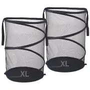 2Pcs Mesh Popup Laundry Hamper 115L Extra Large Collapsible Laundry Basket Fo...