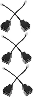 DOITOOL 3sets Double Phone Line Splitter Rj11 Home Phone Jack Splitter Adapter for Telephones 2pcs*3