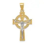 14k Two-tone Gold Iona Crucifix Pendant