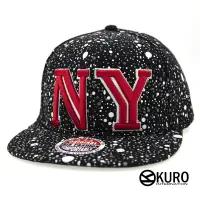 在飛比找蝦皮商城優惠-KURO-SHOP黑色墨滴NY電繡潮流板帽棒球帽