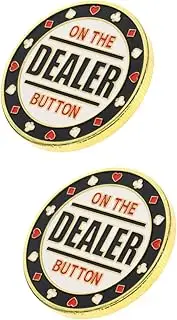 2pcs Banker Number Sign Buttons Double Sided Game Markers Game Counting Chips Dealer Button Poker Game Chips Poker Tokens Poker Gambling Tokens Card Dealer Poker Chips Iron