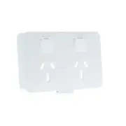 Clipsal Iconic Skin Socket Switch Horizontal Twin 10A 250V - 3025C-XW